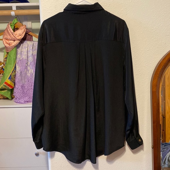 Iridescent Black Button Down With Pretty Gold buttons - Picture 2 of 5